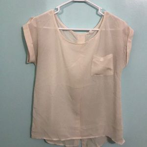 Edge off- white sheer tee